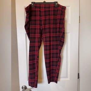Torrid Red and Black Plaid Leggings